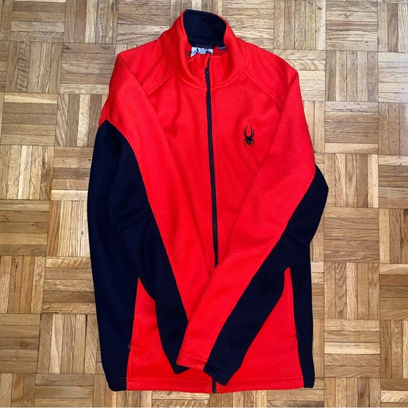 Spider zip up sweater/jacket. Red and black. Mens XL - Picture 1 of 2